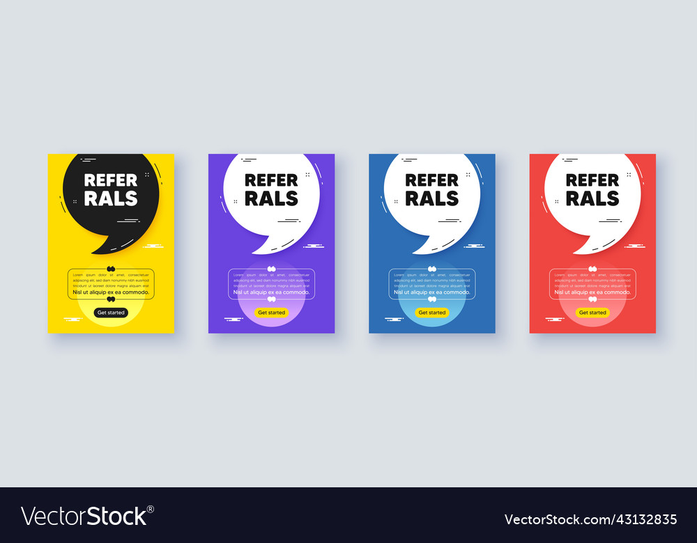 Referrals symbol referral program sign poster Vector Image