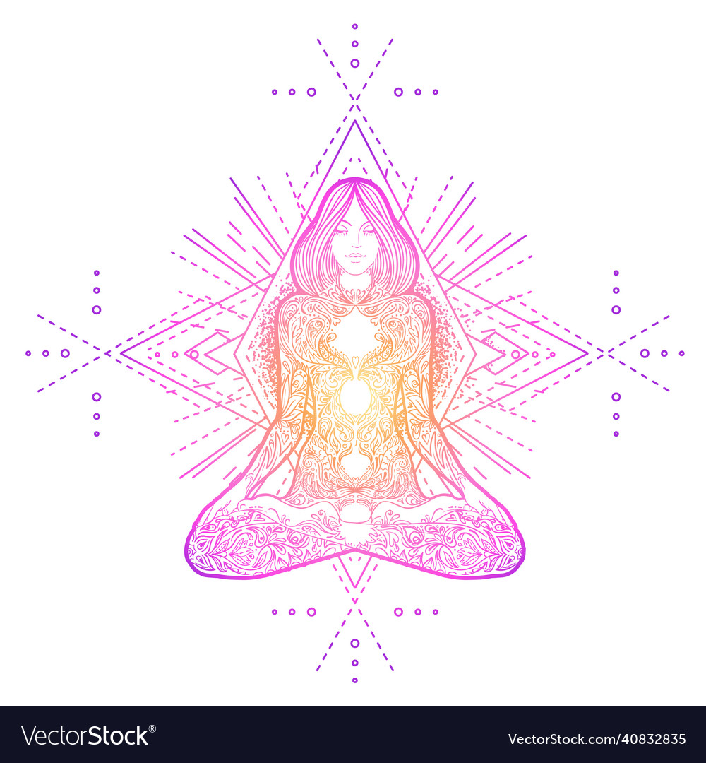 Sacred geometry and boo symbol set ayurveda sign Vector Image