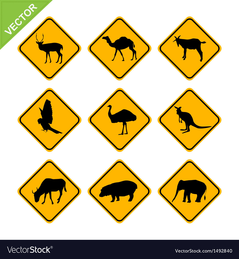 Animal traffic sign Royalty Free Vector Image - VectorStock