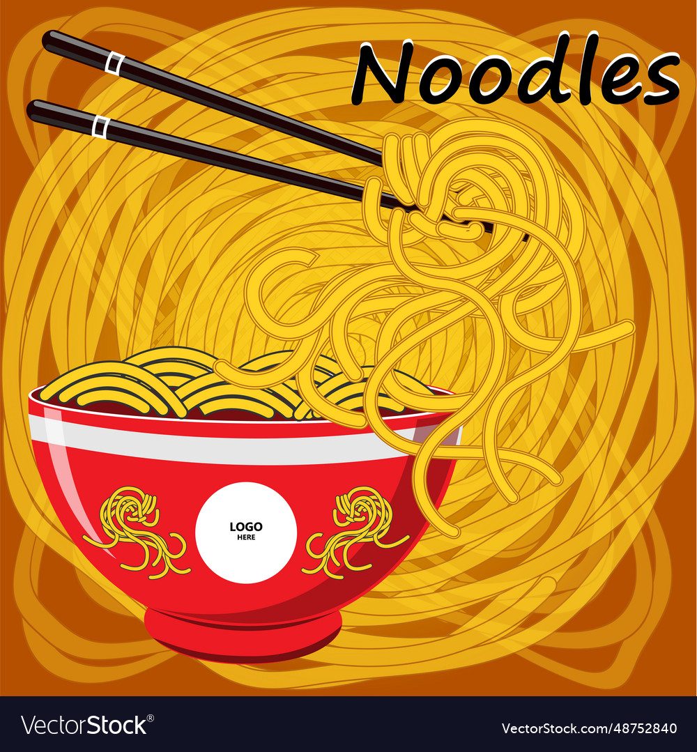 Bowl noodles and chopsticks sketch noodle ramen