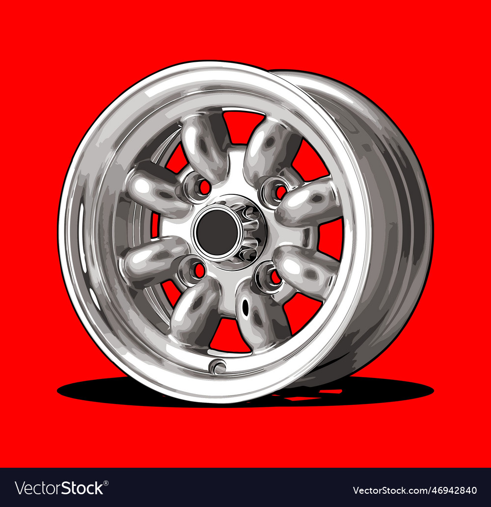 Classic car rims template Royalty Free Vector Image
