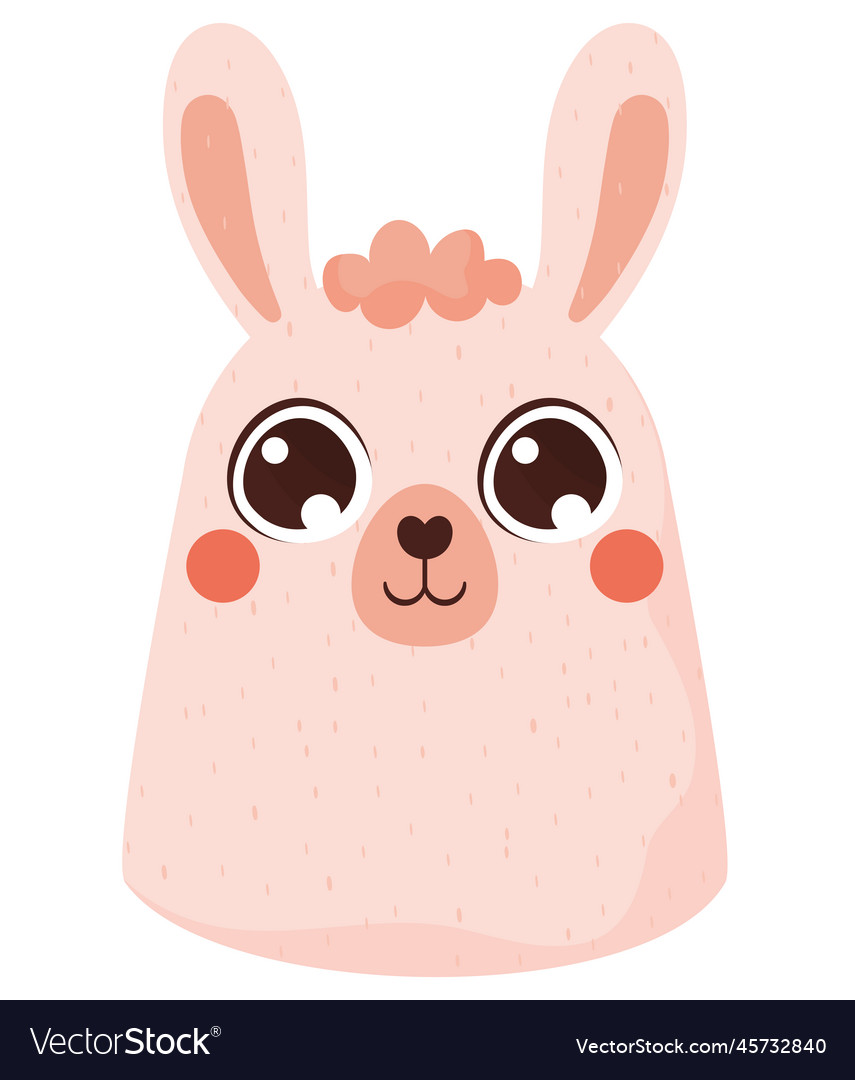 Cute llama face Royalty Free Vector Image - VectorStock