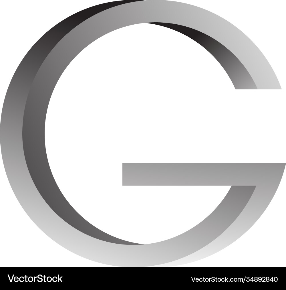 G Letter Logo Lettermark Monogram Typeface Type Vector Image