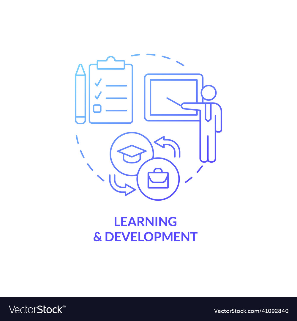 Learning and development blue gradient concept Vector Image