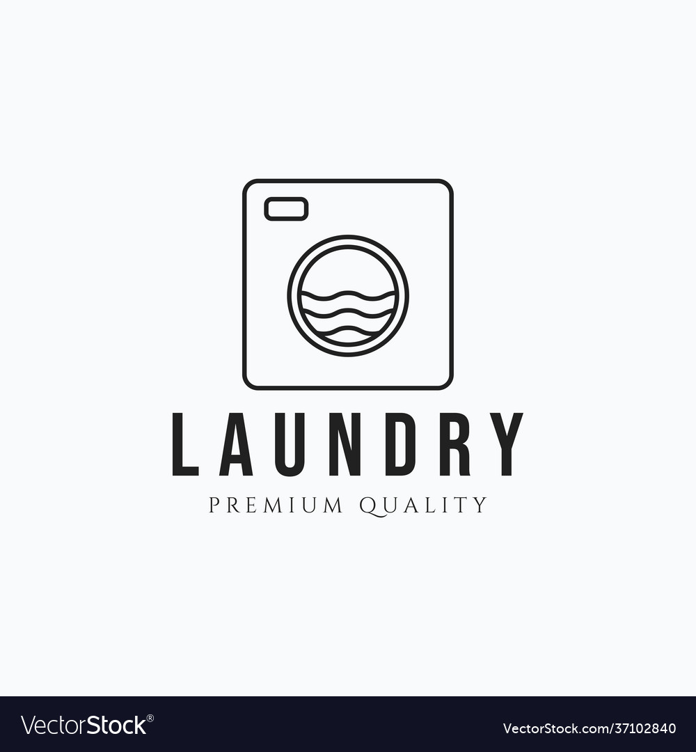 Minimalist line art washing machine design simple Vector Image