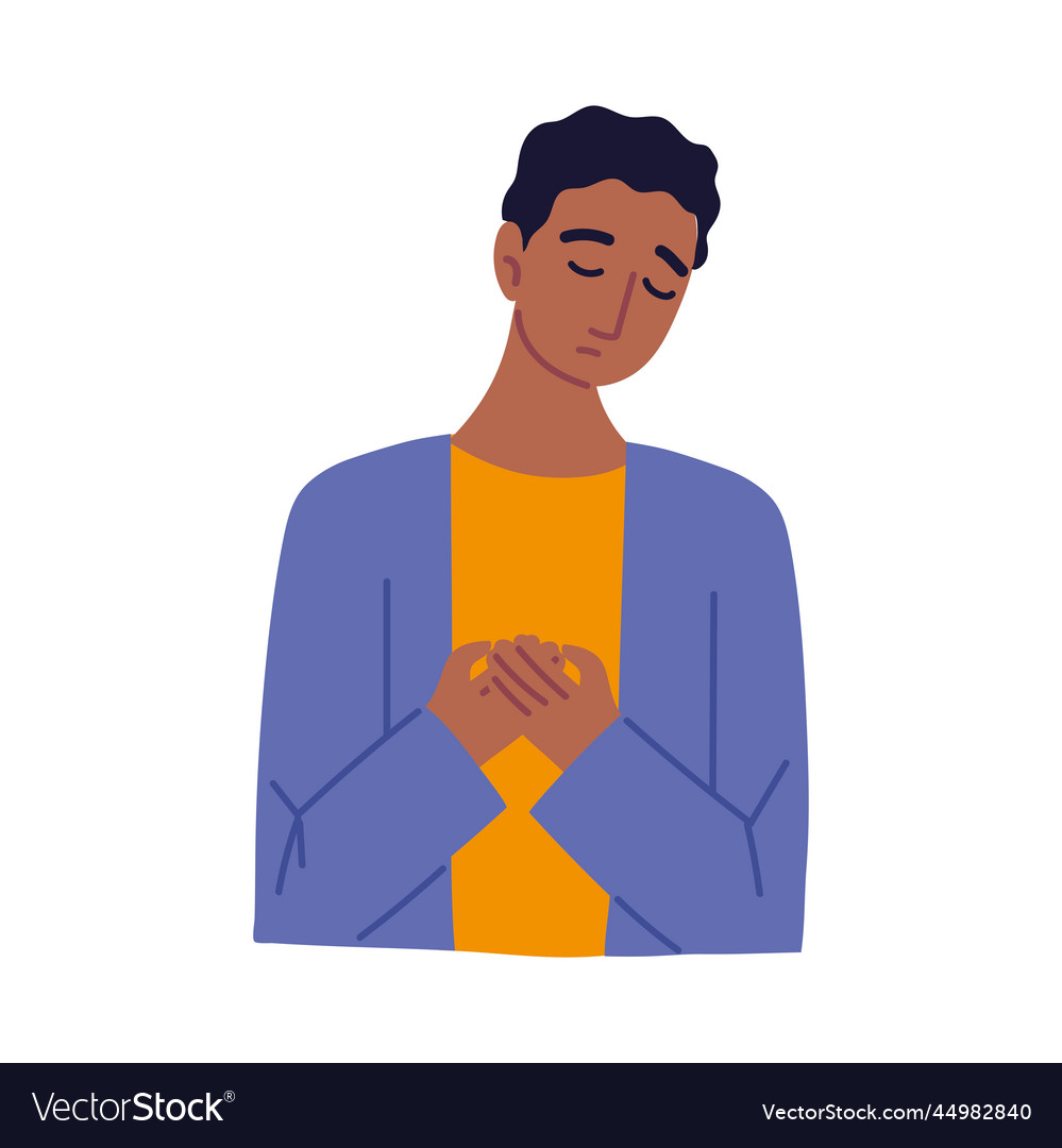 Portrait sad guy Royalty Free Vector Image - VectorStock