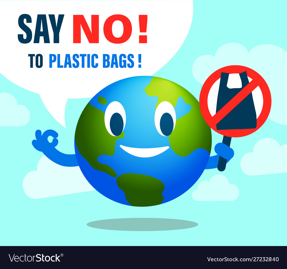 Say no to plastic bag environmental issues Vector Image