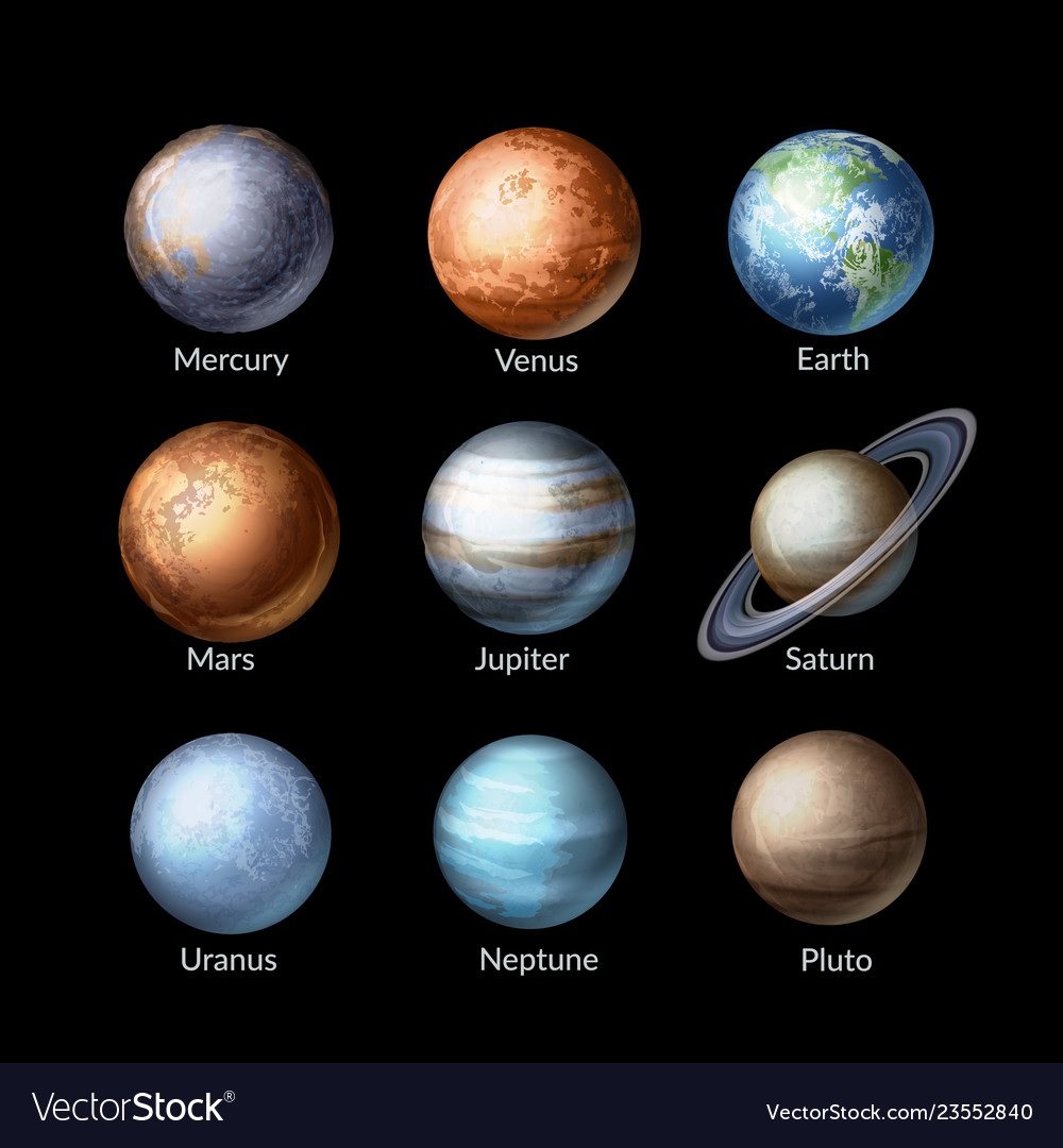 Solar system planets Royalty Free Vector Image