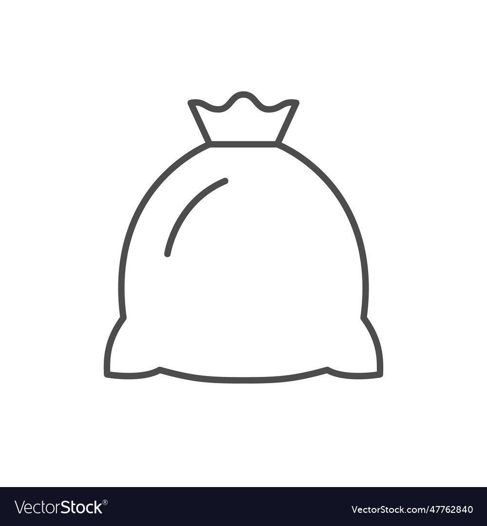 Textile sack line outline icon Royalty Free Vector Image