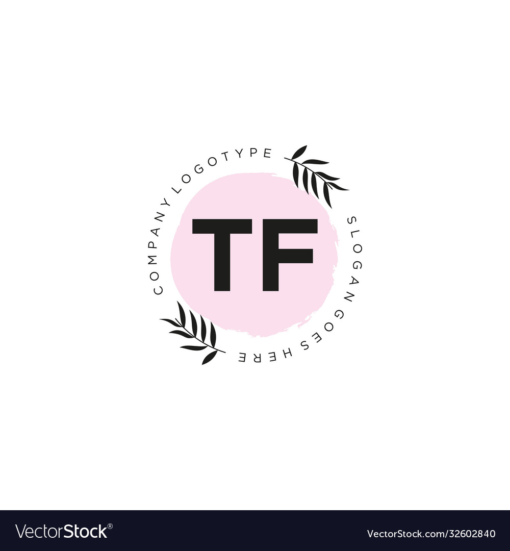 Tf letter logo icon design template elements Vector Image