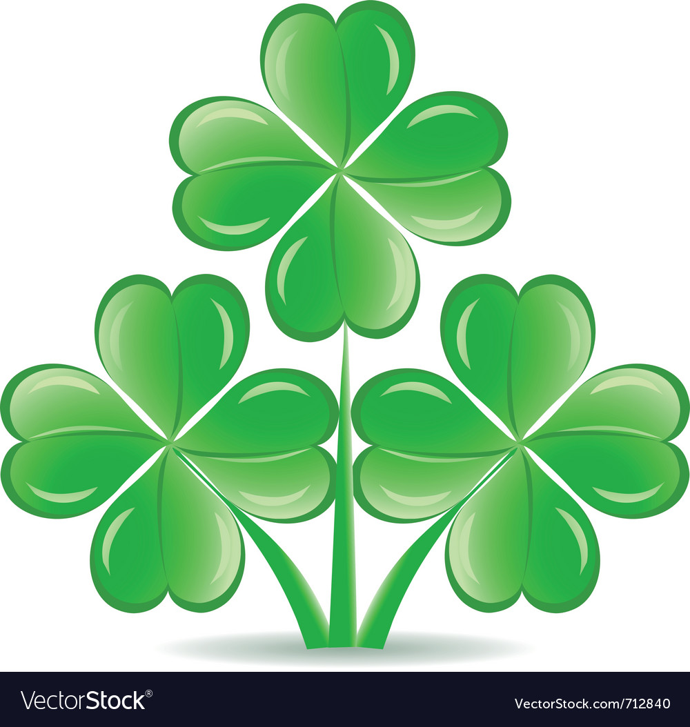 Three Shamrock Royalty Free Vector Image Vectorstock