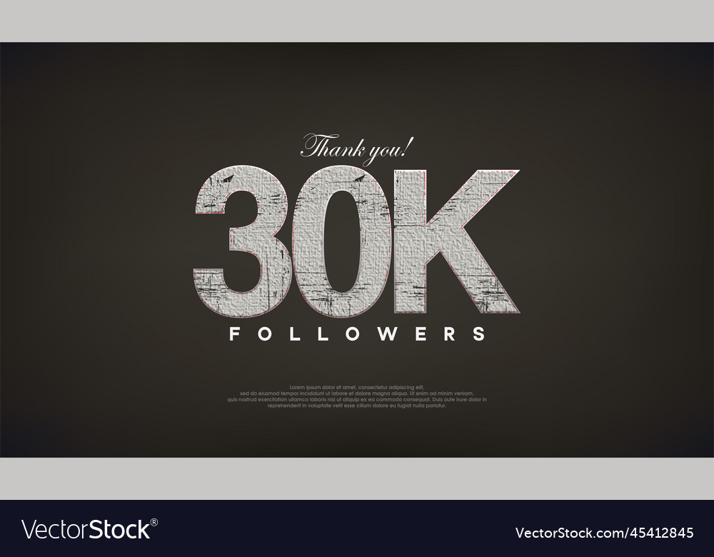 Abstract design thank you 30k followers with gray