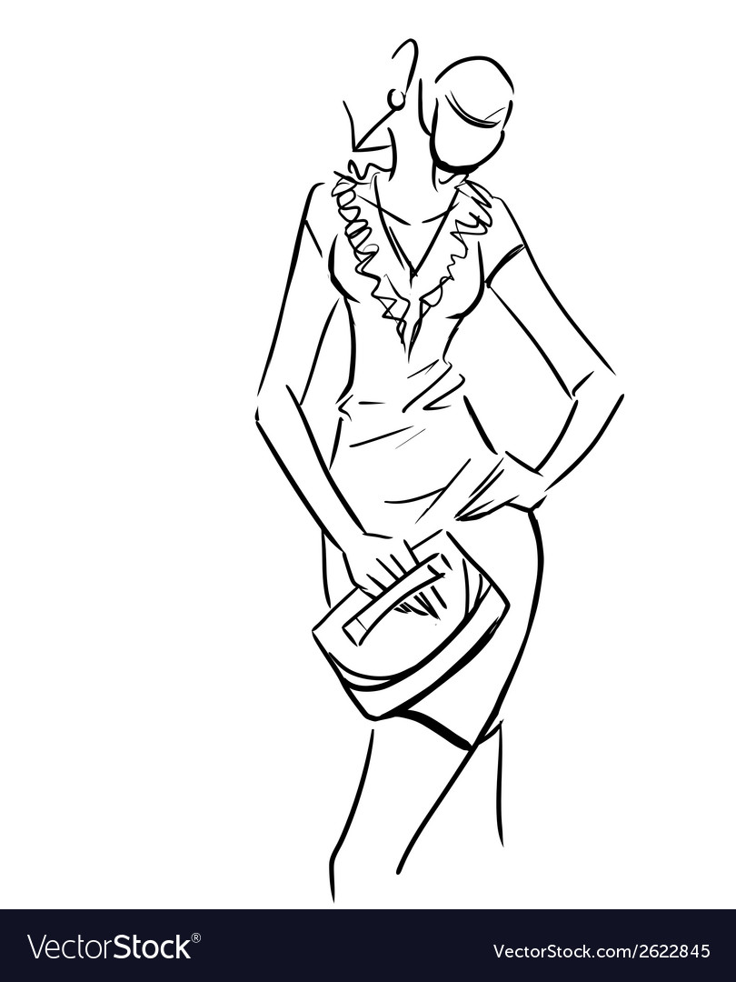 Girl in outlet short dress drawing