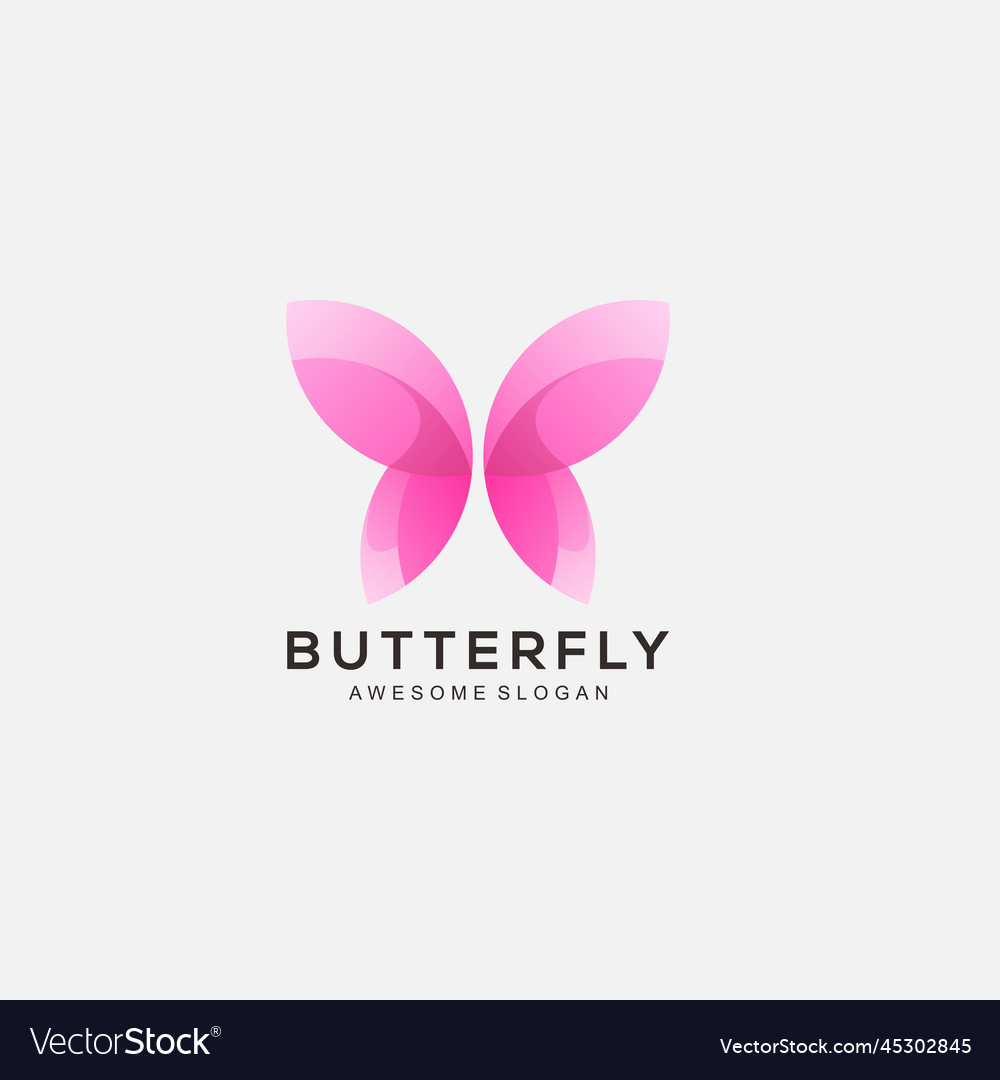 Butterfly logo design colorful template Royalty Free Vector