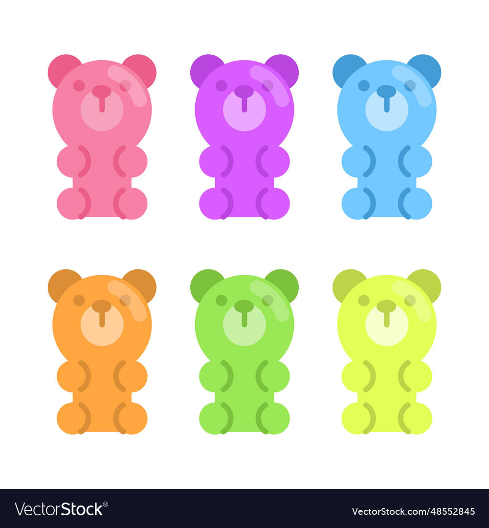 Colorful Gummy Bears Kids Vector Cartoon Stock Vector (Royalty Free)  1890071359