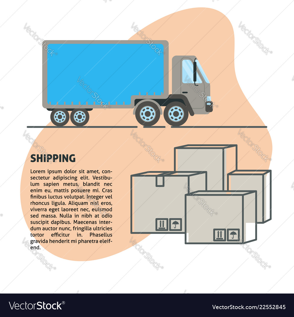 Shipping And Delivery Banner Template In Flat Vector Image