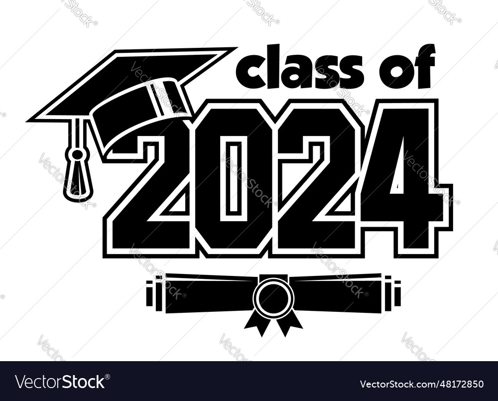 2024 graduate class logo Royalty Free Vector Image