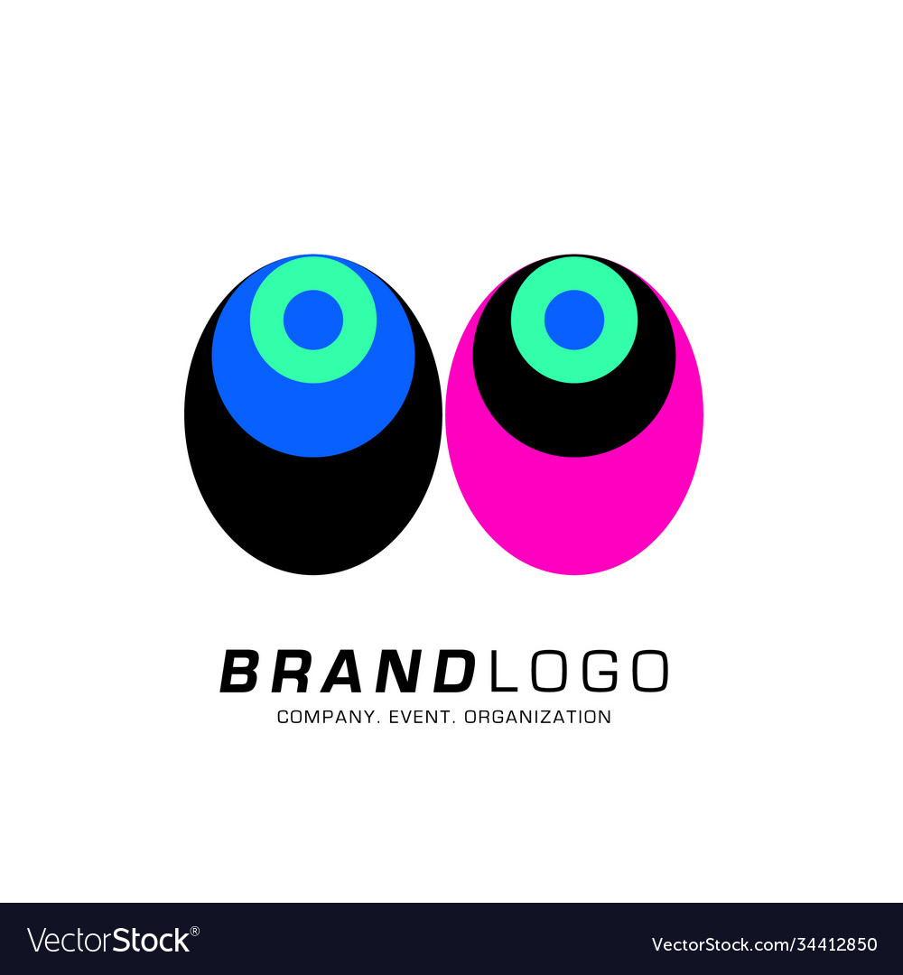 Abstract colorful dynamic flat logo brand company