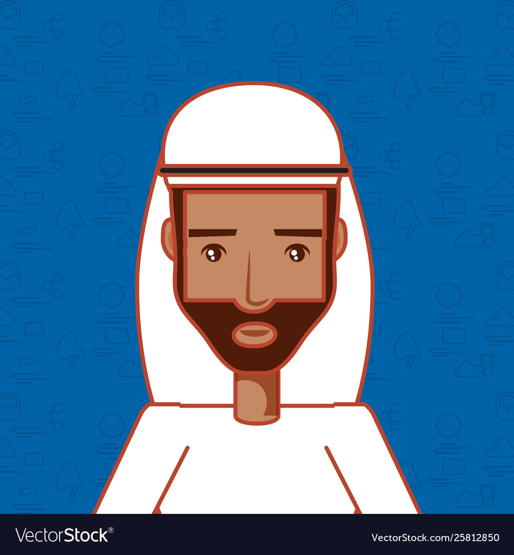 Cartoon arabic man icon Royalty Free Vector Image