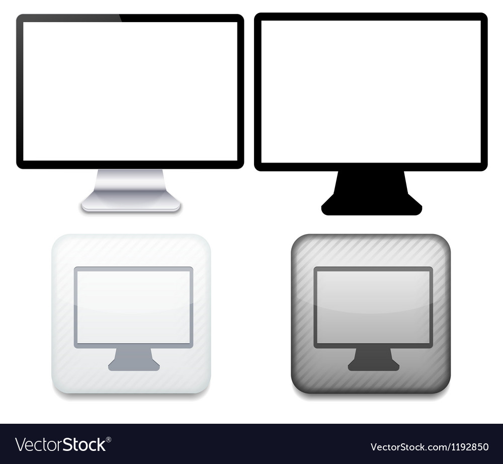 Computer display set isolated on white eps10