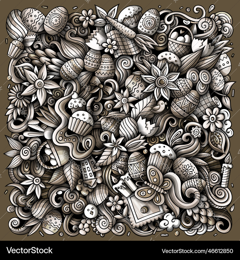 Happy easter doodles Royalty Free Vector Image