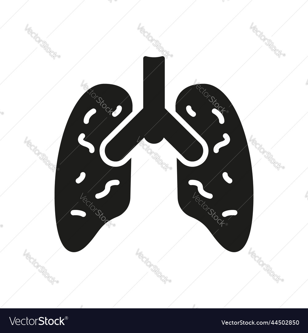 Inflammatory condition of lungs human internal Vector Image