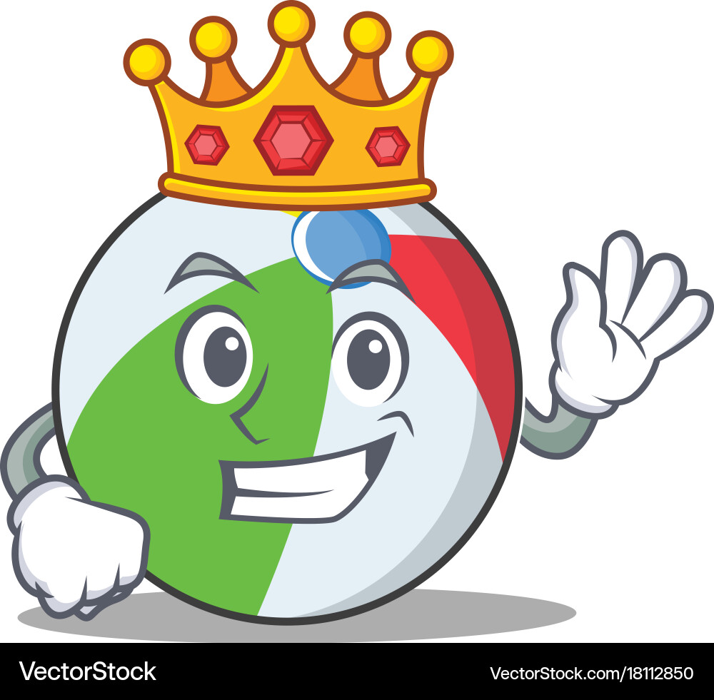King ball character cartoon style Royalty Free Vector Image