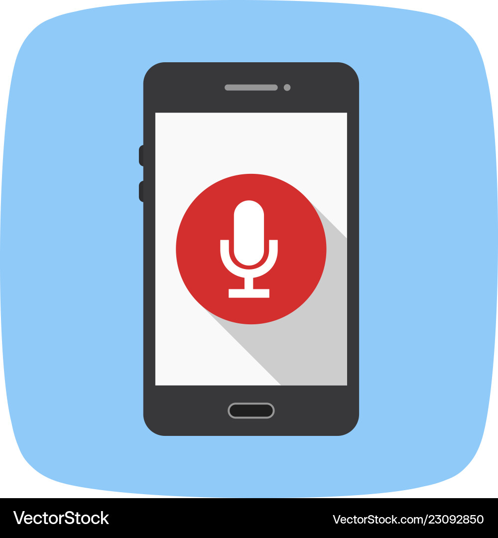 Microphone mobile application icon Royalty Free Vector Image