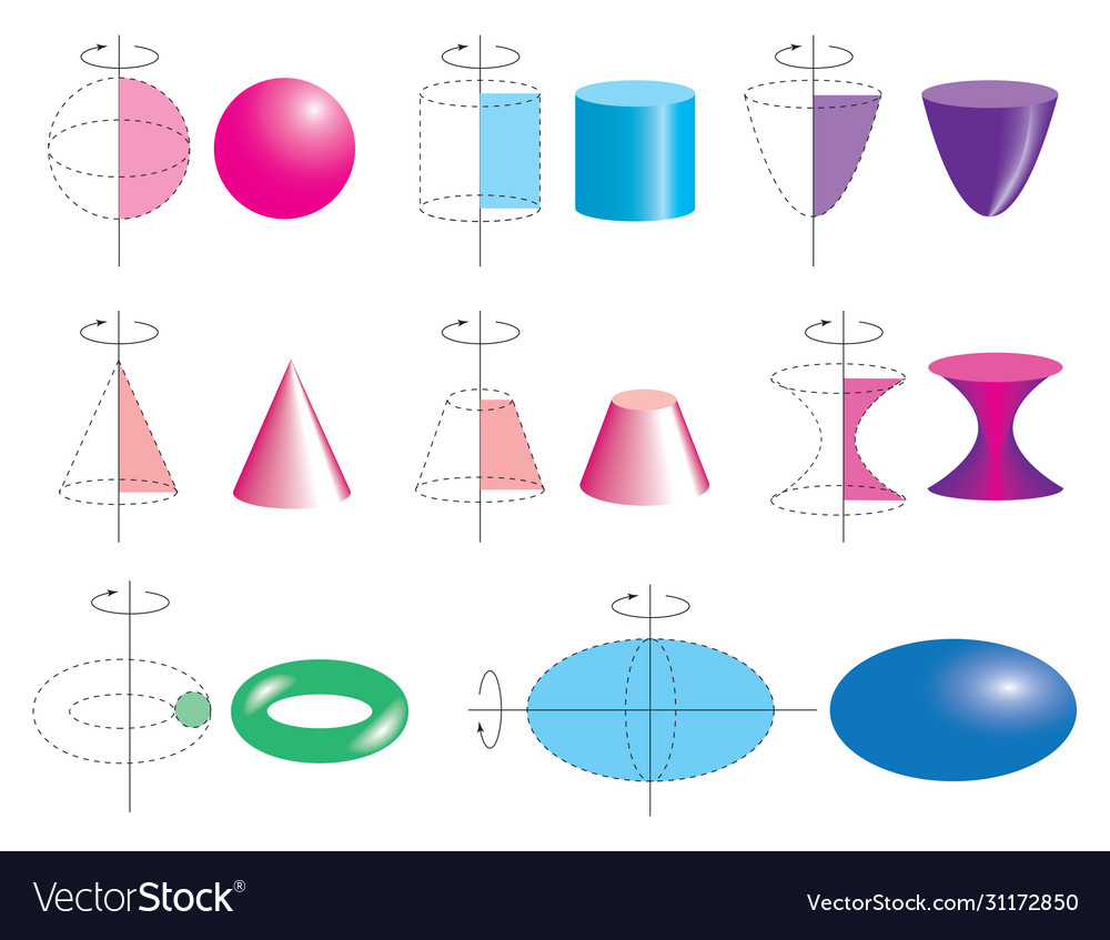 Set volumetrische geometrische farbige Formen