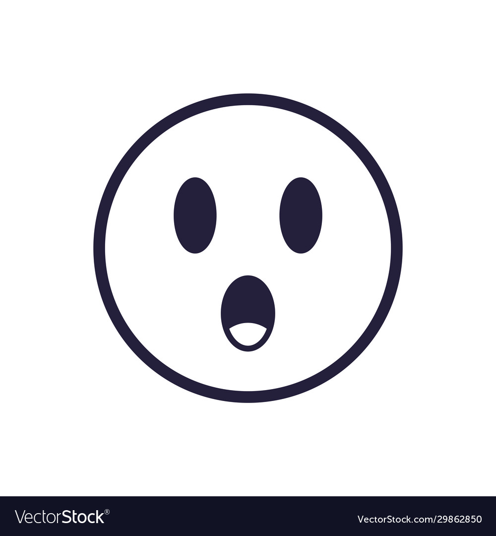 Surprised emoji face flat style icon design