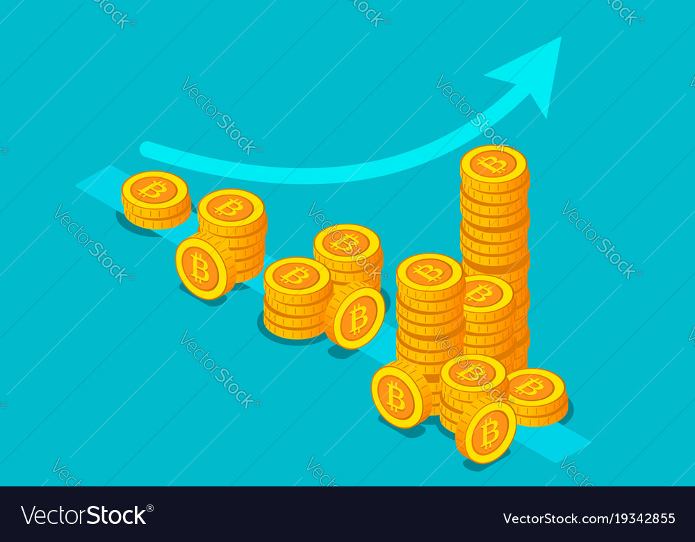 Bitcoin Income Money Stack Royalty Free Vector Image