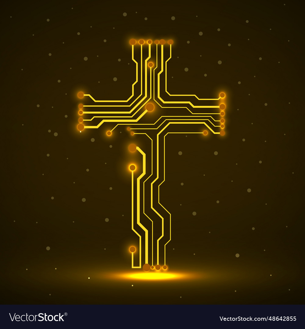 Cross circuit board christian symbol