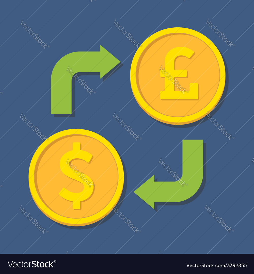 Currency Exchange Dollar And Pound Sterling Vector Image
