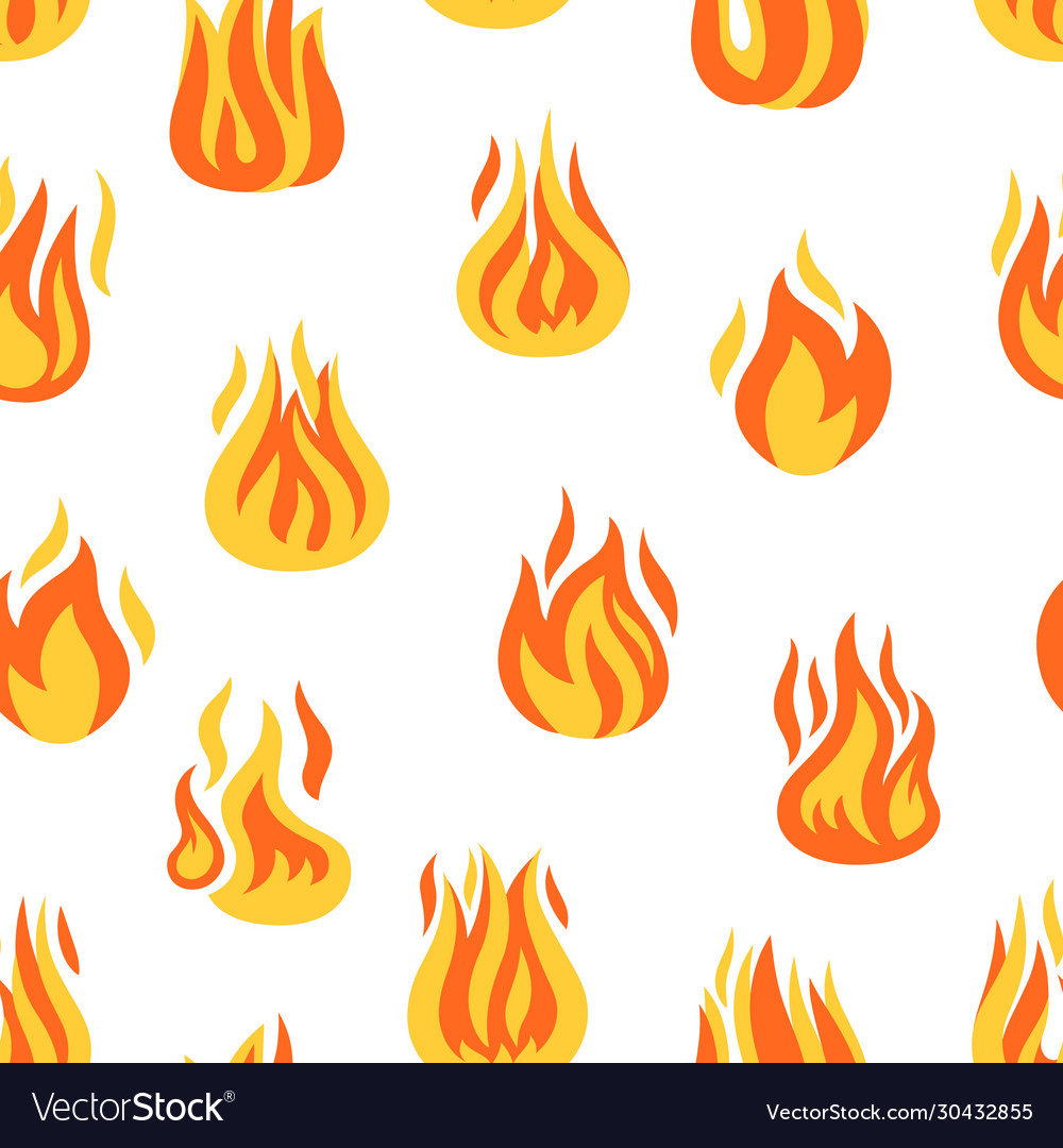 Fire Flame Seamless Pattern Royalty Free Vector Image