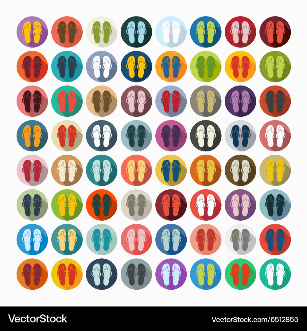 Flat design slippers Royalty Free Vector Image