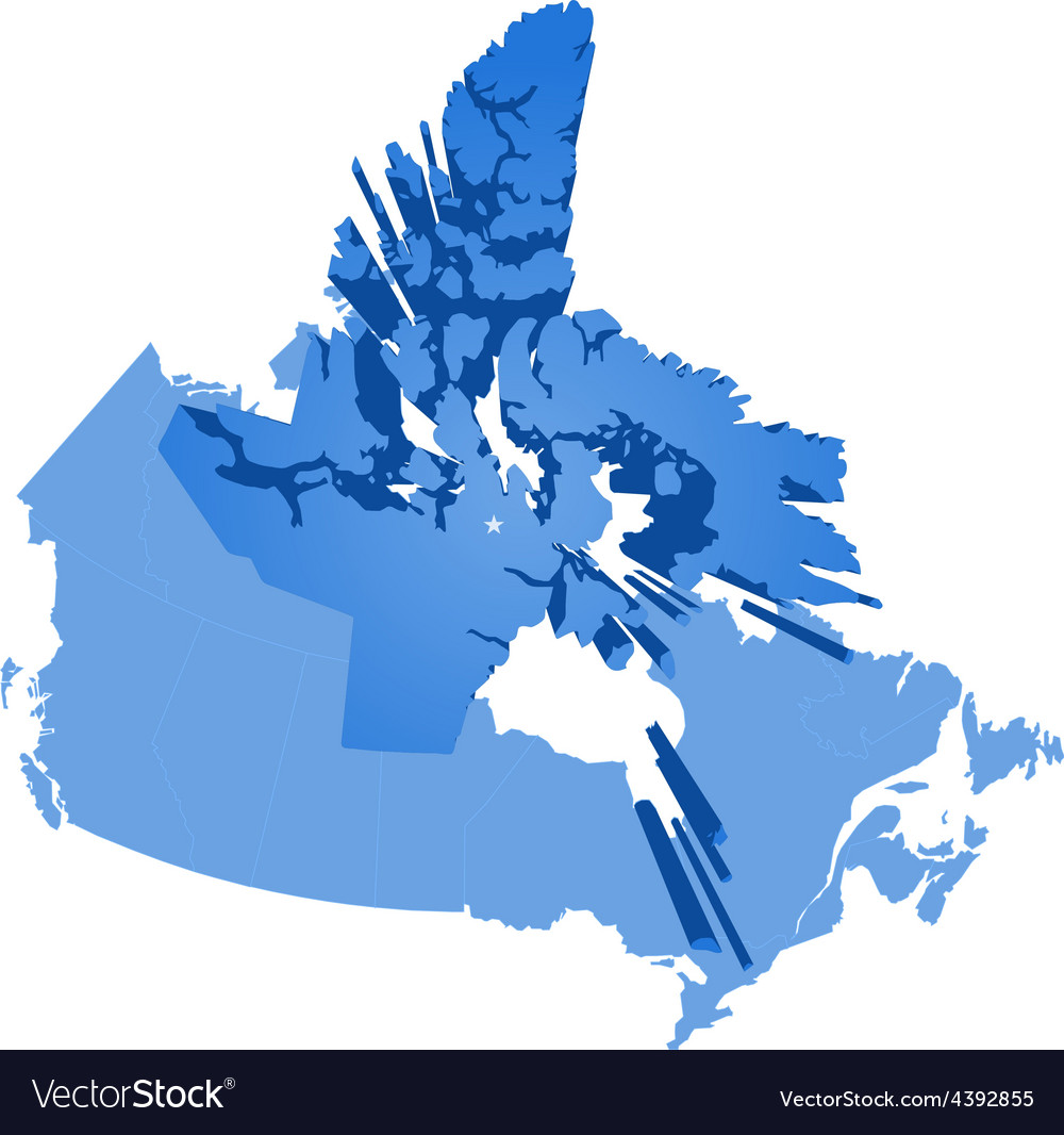 Map of canada - nunavut territory Royalty Free Vector Image