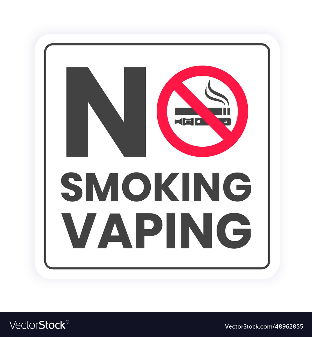 No Smoking Vaping Sign Royalty Free Vector Image