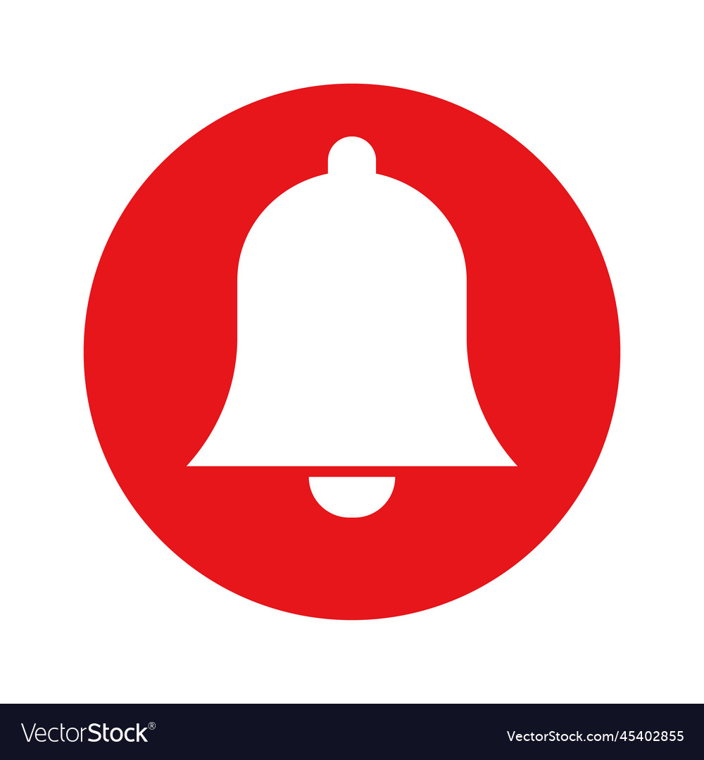 Red bell icon or reminder notification alert Vector Image