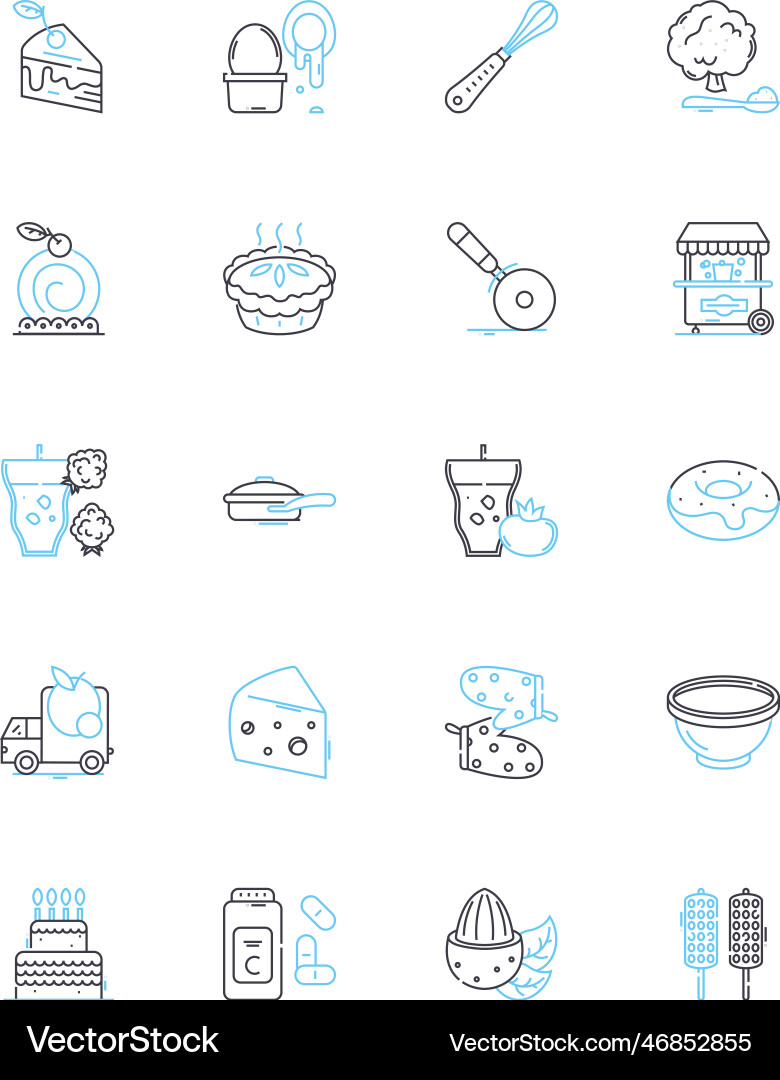 Self-serve restaurant linear icons set fast Vector Image