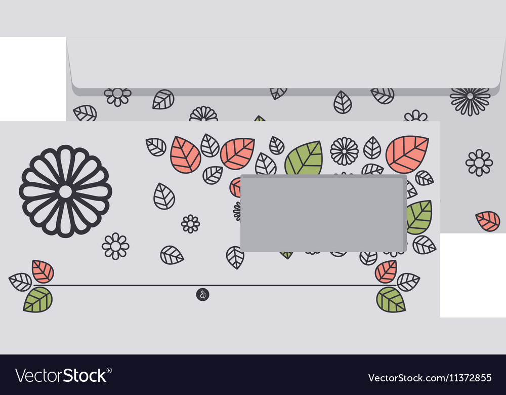 Silhouette Briefumschlag mit Hintergrundblumen