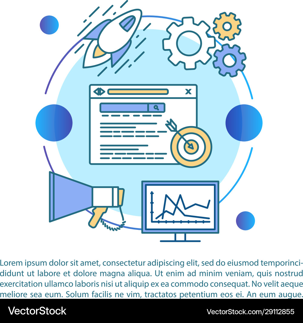 Startup launch article page template Royalty Free Vector