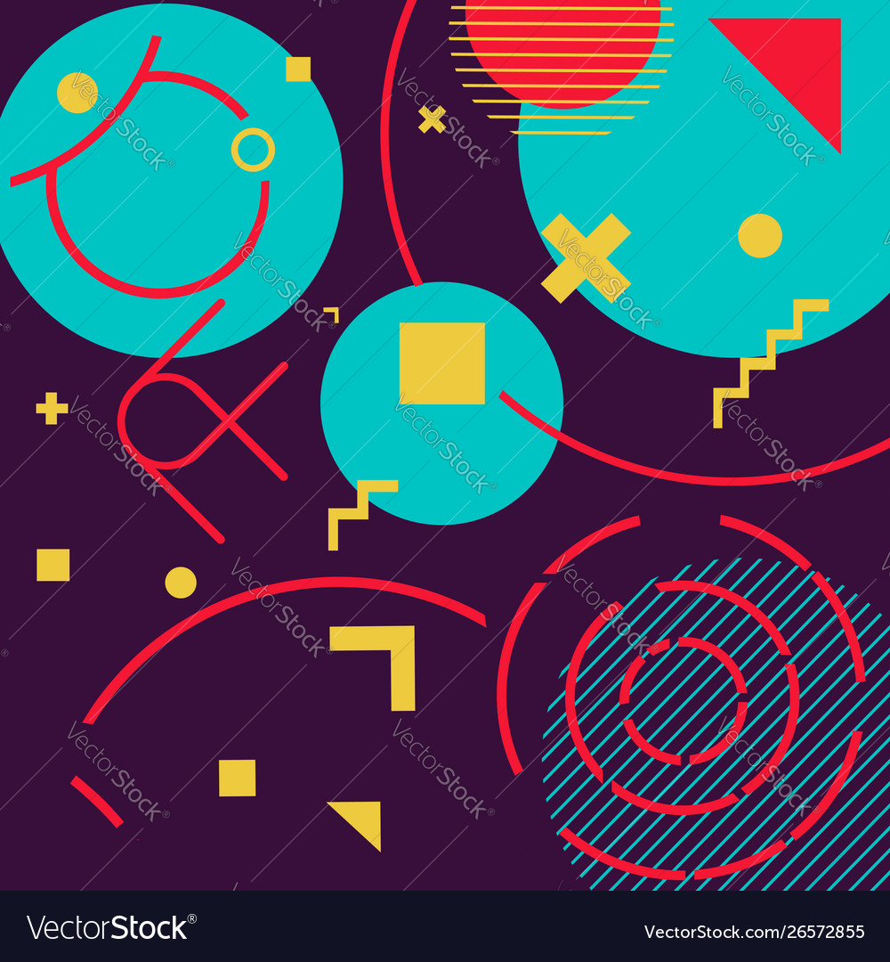 Geometry funk. Абстракция геометрические фигуры. мемфис фон. funky vector.