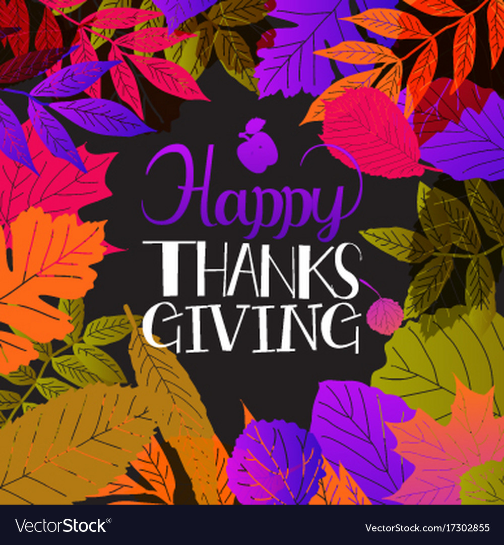 Typography Happy Thanksgiving Royalty Free Vector Image