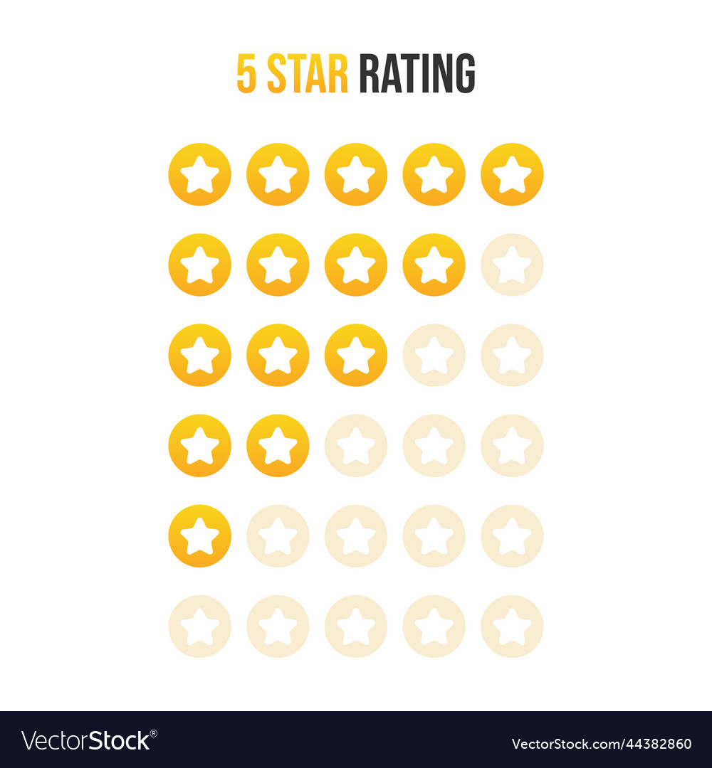 5 star rating Royalty Free Vector Image - VectorStock