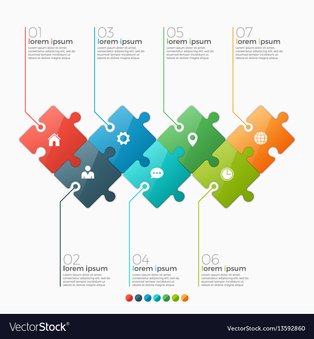 7 options infographic template Royalty Free Vector Image