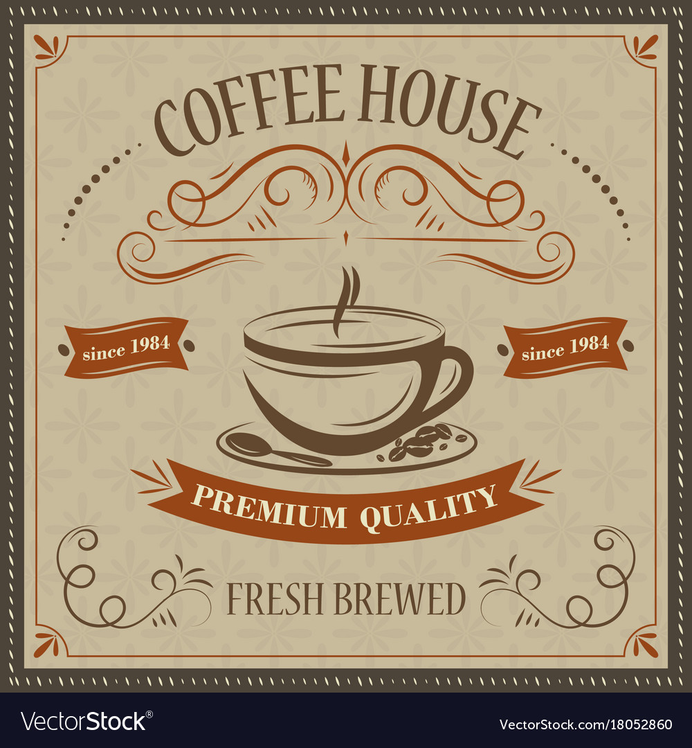 Coffee house retro background premium quality