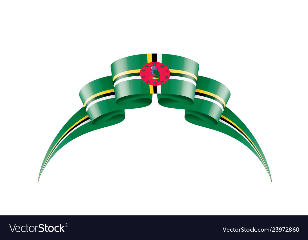 Dominica flag on a white