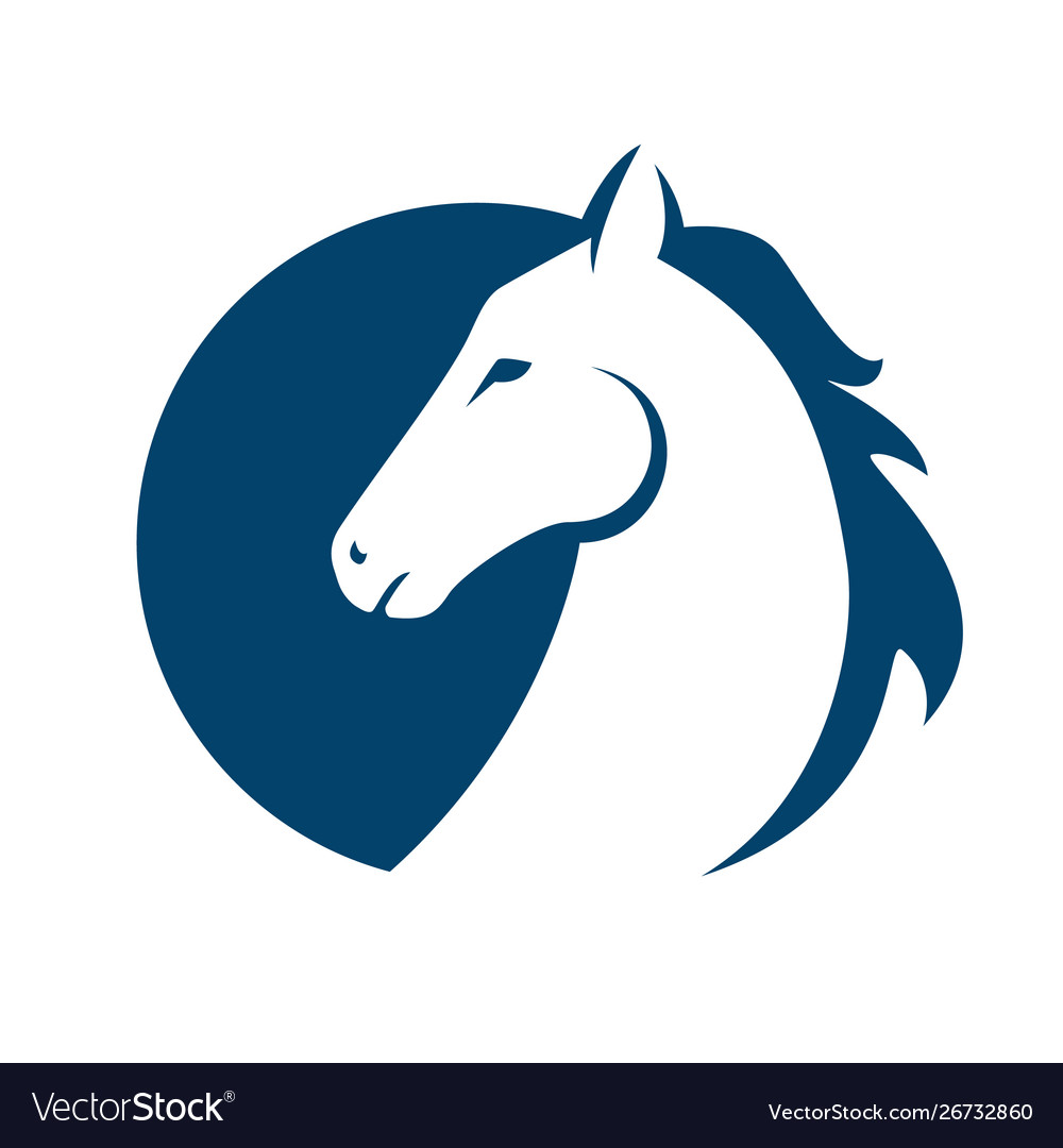 Emblem horse head logo template design Royalty Free Vector