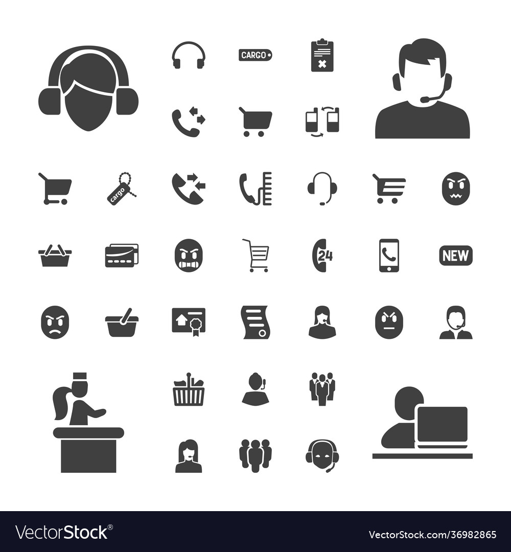 37 customer icons Royalty Free Vector Image - VectorStock