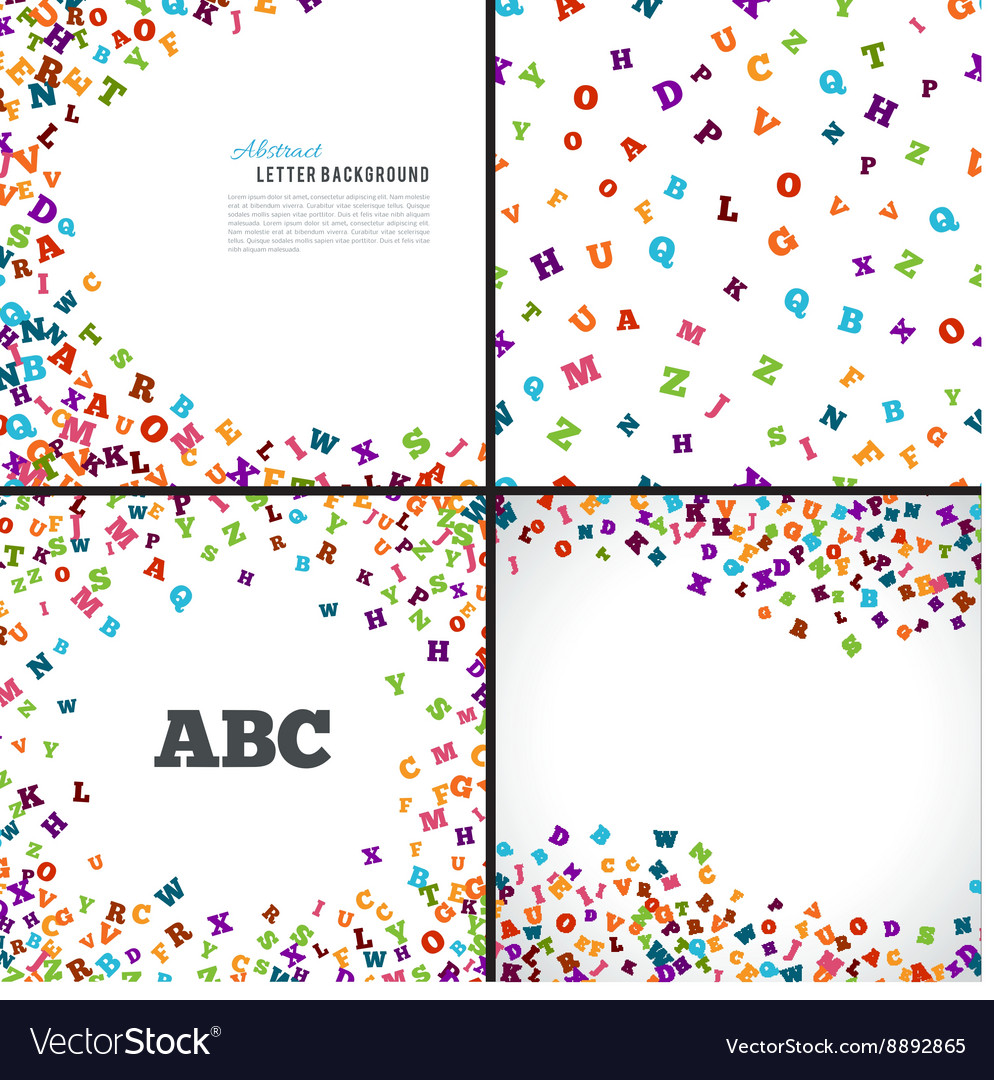abstract black alphabet ornament frame isolated on